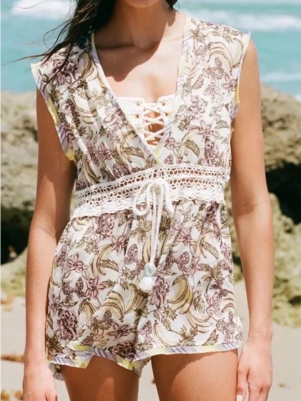 Intimately Free People Watching Waves
Romper Aquamarine